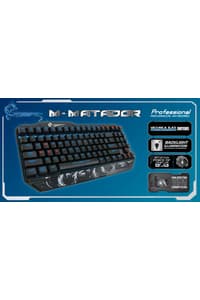 Dragonwar Dragonwar M-Matador Mekaniskt bakgrundsbelyst Qwerty Gaming-tangentbord med programmerbara makrotangenter. - Svart  Tangentbord