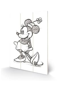 Pyramid International Minnie Mouse - Skizze Druck auf Holz 20 X 29.5 cm disney minnie, mouse Poster, Sticker und Drucke
