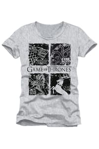 Cotton Division Game of Thrones - Häuser Schwarzes Siegel Graues T-Shirt - L game, of, thrones T-Shirt