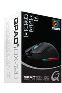 QPAD QPAD - DX-120 - 12.000 dpi FPS Gaming Muis met 6 knoppen, RGB multi-effect LED-verlichting, rechtshandig gebruik, lichtgewicht ontwerp  Muizen