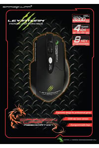 Dragonwar Dragonwar Leviathan 3200DPI blå LED-spelmus med 6 knappar - svart  Mus
