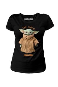 Cotton Division The Mandalorian - T-shirt Noir Femmes Logo The Child - S The, Mandalorian star, wars T-Shirt