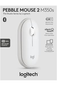 Logitech Logitech M350 Wireless Bluetooth Pebble Mouse 2 - White  Mouse
