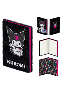 Pyramid International Kuromi - Carnet A5 à couverture en peluche "Rock Out"  