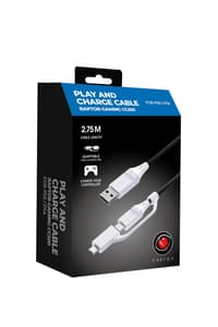 Raptor Raptor Gaming - CC200 USB-C Play & Charge Kabel Weiß 2,75m für PS5, Xbox Series X|S, Nintendo Switch & Mobile  Playstation 4 Zubehör  Xbox One Nintendo Switch Nintendo Switch Lite Playstation 5 Xbox Series X Xbox Series S Nintendo Switch OLED