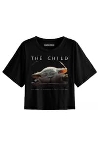 Cotton Division The Mandalorian - Black Women's T-shirt The Child Logo "The Force is Strong with this Little One" - S The, Mandalorian star, wars T-Shirt