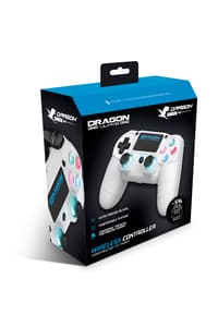 Dragonwar Officiell White Dragon Shock 4 trådlös handkontroll för PlayStation 4 / PC.  Högpresterande DS4 Dual Vibration. För PS4 / PS4 Slim / PS4 Pro / Windows 7/8/10/11 och mobiltelefon  Gamepad Playstation 4 Tillbehör