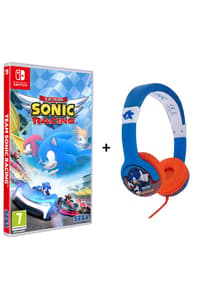 CLD Distribution S.A. Trafic Bundle Team Sonic Racing (Code-in-a-box) + Sega - Casque audio Sonic the Hedgehog pour enfants  