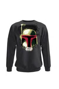 Cotton Division Star Wars - Elmo di Boba Fett - Felpa girocollo da uomo in carbone - XL star, wars Huvtröjor och tröjor