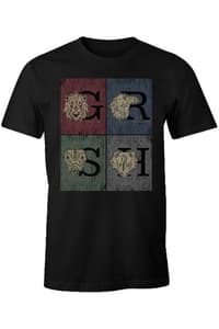 Cotton Division Harry Potter - Grunge Hogwarts Black T-Shirt - S harry, potter T-Shirt