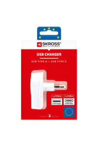 Skross SKROSS - Caricatore USB per l'Europa 2xUSB 5400 mA (Tipo-A e Tipo-C)  Strömförsörjning