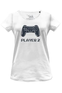 Cotton Division Gaming - Player 2 Woman T-Shirt White - S gaming T-Shirt