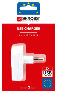 Skross SKROSS - Chargeur Euro-USB (2xUSB 2400 mA Type-A)  Alimentations