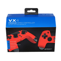 Gioteck Gioteck VX4 - Manette compacte pour PS4 avec Prise Jack 3,5 mm - USB Manette Filaire pour Playstation4/Pro/Slim/PC - Branchement Casque Gaming - Gamepad - Dual Vibration Shock - Contrôleur Rouge  Playstation 4 Accessoires