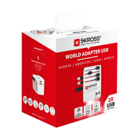 Skross SKROSS - Adaptateur de voyage - Adaptateur monde MUV 2 pôles + 2xUSB 2400 mA  Alimentations