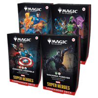 Wizards of the Coast LLC Magic: The Gathering -  Marvel Super Heroes Commander Decks Assortment (4 Commander Decks) - UK magic, the, gathering Magic the Gathering TCG