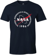 Cotton Division NASA  - T-shirt Noir Hommes 1986 - M nasa T-Shirt