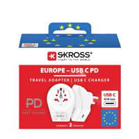 Skross Skross - Adaptateur de voyage Monde vers Europe 16A + USB C  Alimentations