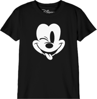 Cotton Division Disney - T-Shirt Noir Enfant Mickey Mouse faisant un clin d'oeil - 12 ans Mickey, Mouse disney T-Shirt