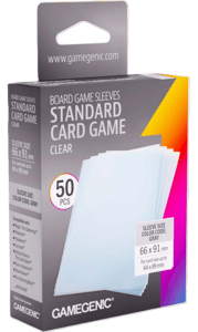 GameGen!c Prime Sleeves - Board Games 50 extra-clear standard-sized card sleeves pack 66 x 91 mm  
