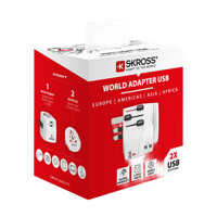 Skross SKROSS - Adaptateur de voyage - Monde vers Europe - avec prise de terre (sans Suisse & Italie) + 2xUSB 2400 mA  Alimentations