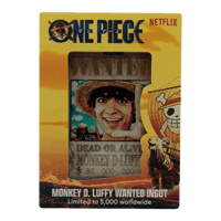 Fanattik One Piece (Live Netflix) - Lingot Wanted Poster "Monkey D. Luffy" en Édition Limitée one, piece Figurines et répliques