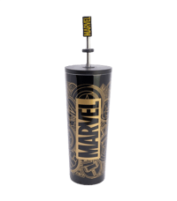 Stor Stor - Marvel - Gobelet Isotherme en Acier Inoxydable avec Paille et couvercle 3D "Golden Treasure" 770ml marvel Articles de table et maison