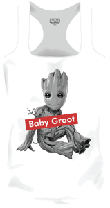 Cotton Division Marvel - Baby Groot White Women Tank Top L Avengers marvel T-Shirt