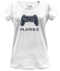 Cotton Division Gaming - T-Shirt Femme Blanc Joueur 2 - S gaming T-Shirt