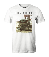 Cotton Division The Mandalorian - Logo The Child White T-Shirt XXL The, Mandalorian star, wars T-Shirt