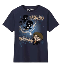 Cotton Division Harry Potter - T-Shirt Bleu Marine Expecto Patronum - Garçon 12 Ans harry, potter T-Shirt