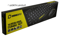 Minibird MiniBird - Combo Pack Clavier Qwerty UK + Souris sans fil - Noir  Souris Claviers