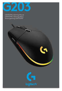 Logitech Logitech Souris de jeu sans fil G203 Lightsync Noire  Souris