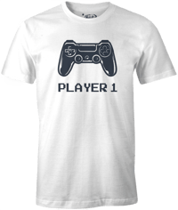 Cotton Division Gaming - T-Shirt Blanc Joueur 1 - L gaming T-Shirt