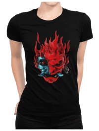 Cotton Division Cyberpunk 2077 - Samurai Black Woman T-Shirt - S Cyberpunk, 2077 T-Shirt