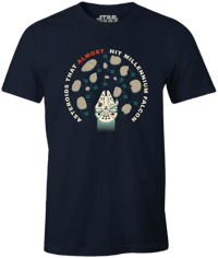 Cotton Division Star Wars  - T-shirt Bleu Marine Hommes - Asteroids that almost hit millenium falcon - M star, wars T-Shirt