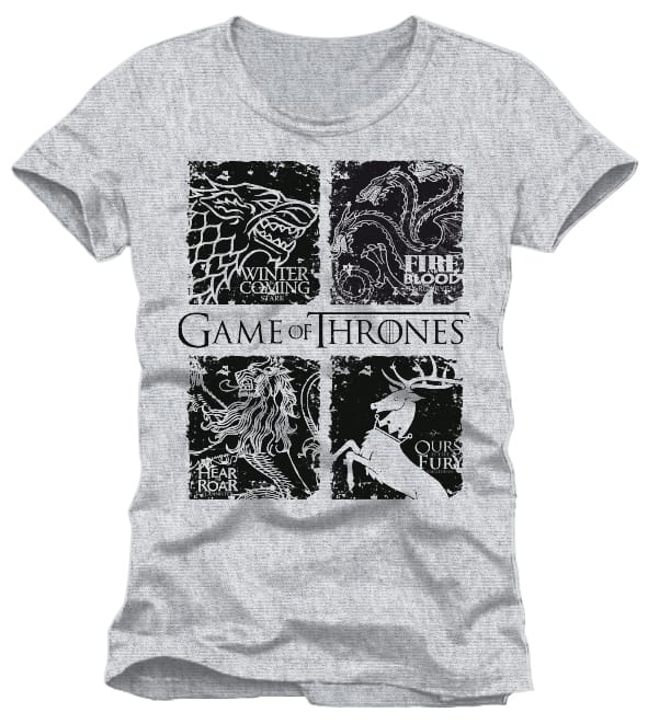 Game of Thrones - Maisons Sceau Noir T-Shirt Gris - S