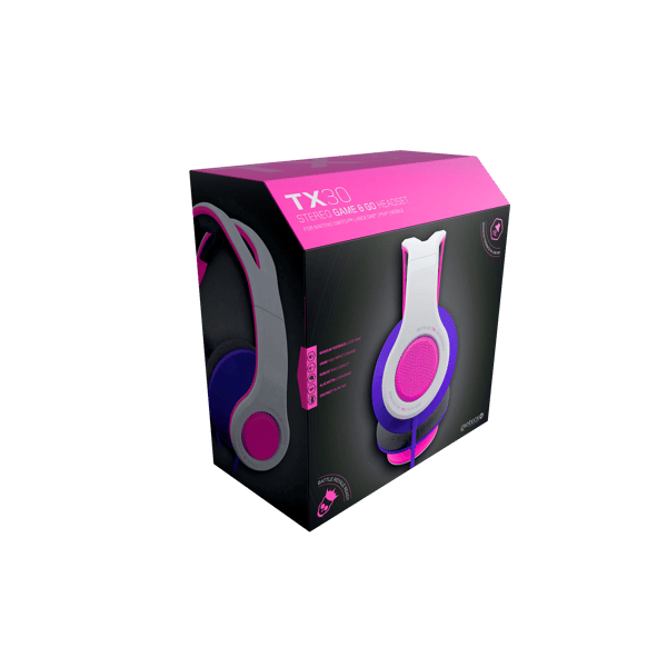 Gioteck - Casque stéréo Game & Go TX30 Rose pour Switch, PS5, PS4, Xbox Series, Xbox One et Mobile
