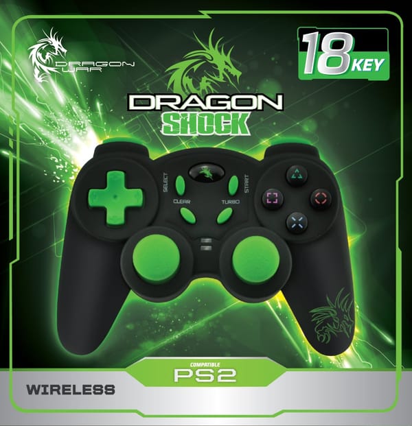 Dragonwar Dragon Shock Wireless PS2 Controller