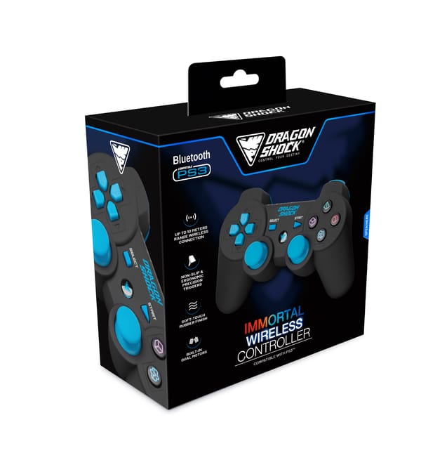 DragonShock - IMMORTAL BT - Wireless Controller Schwarz für PS3