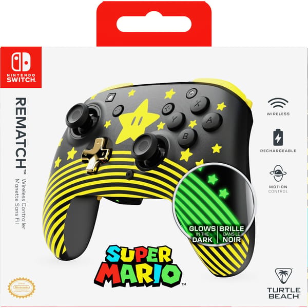 Turtle Beach - Rematch Wireless Controller Super Mario Star for Nintendo Switch, Switch Lite & Switch OLED Model