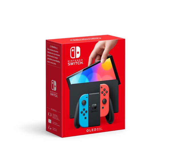 Nintendo Switch Modello OLED con coppia di Joy-Con Rosso Neon e Blu