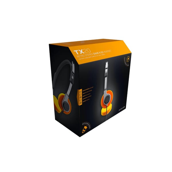 Gioteck TX20 - Casque Gaming PS4 Vintage Filaire - Micro Antibruit et Contrôle du Volume - Son Surround - Cable Jack 3.5mm - Casque Gamer Compatible avec Switch/PS4/PS5/Xbox One/Series et PC (Orange)