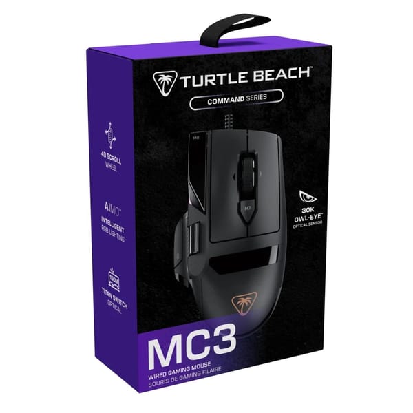 Turtle Beach - Ratón para videojuegos con cable Command Series MC3 negra