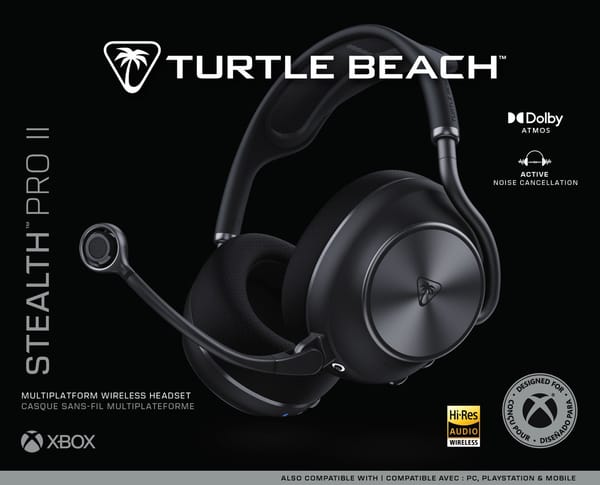 Turtle Beach - Stealth Pro II Multiplatform Wireless Headset Black for Xbox, PlayStation, PC & Bluetooth Mobile Devices