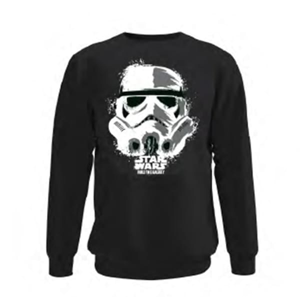 Star Wars - Stormtrooper Kopf Schwarz Herren Rundkragen Sweat - M