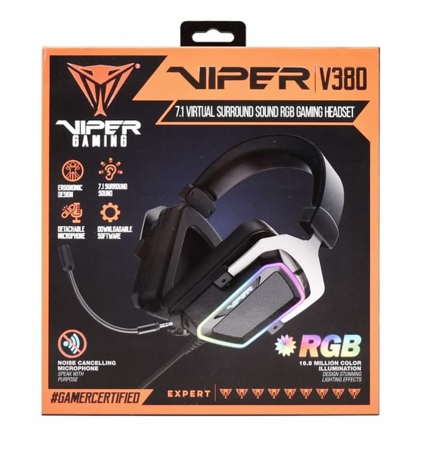Viper Gaming - Casque de jeu RGB V380 avec son ambiophonique 7.1