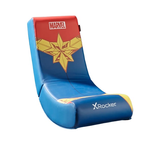 X-Rocker - Siège de jeu Video Rocker Marvel officiel Édition Captain Marvel Icon - pour enfants de 6 à 12 ans