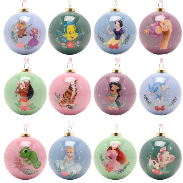 Disney - Set of 12 Princess & Sidekick Baubles in Gift Box