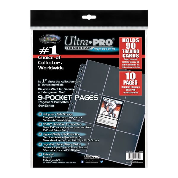 Ultra Pro - 9-Pocket 11-Hole Platinum Hologram Series Page 10-pack